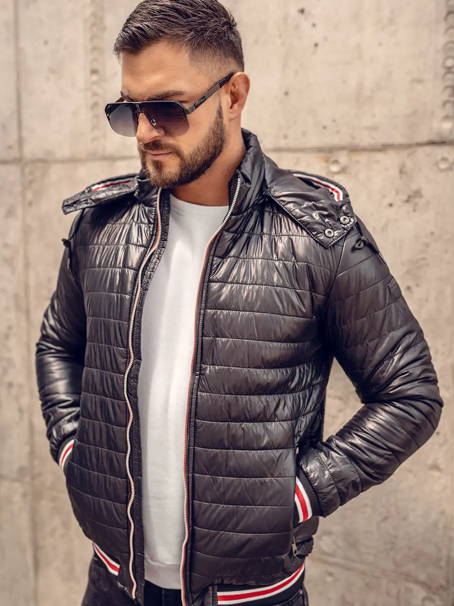 Black Mens Lightweight Breathable Quilted Jacket  Long sleeves Warm Men puffer Jacket ( Manufacture By Huzaifa Products )