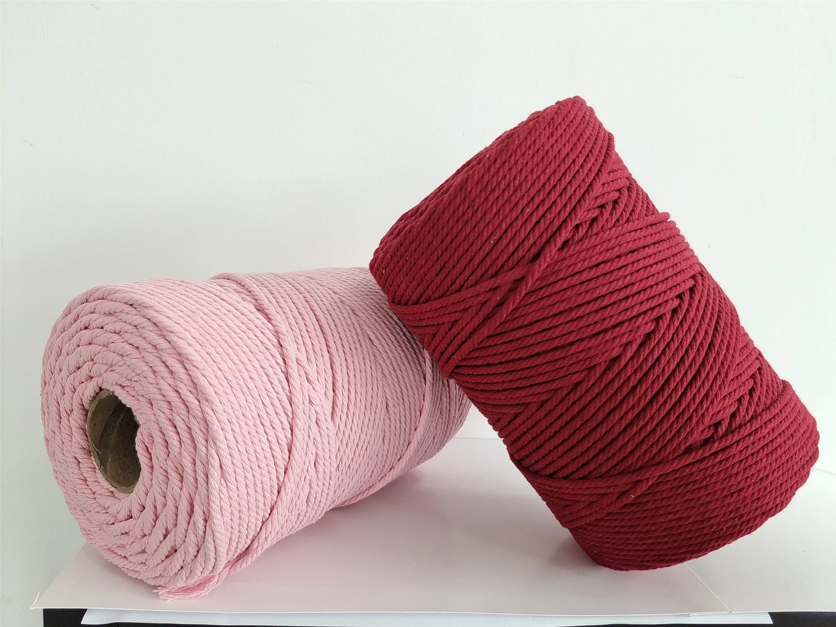 wholesale 3mm recycle cotton rope 4ply macrame cord soft cotton rope