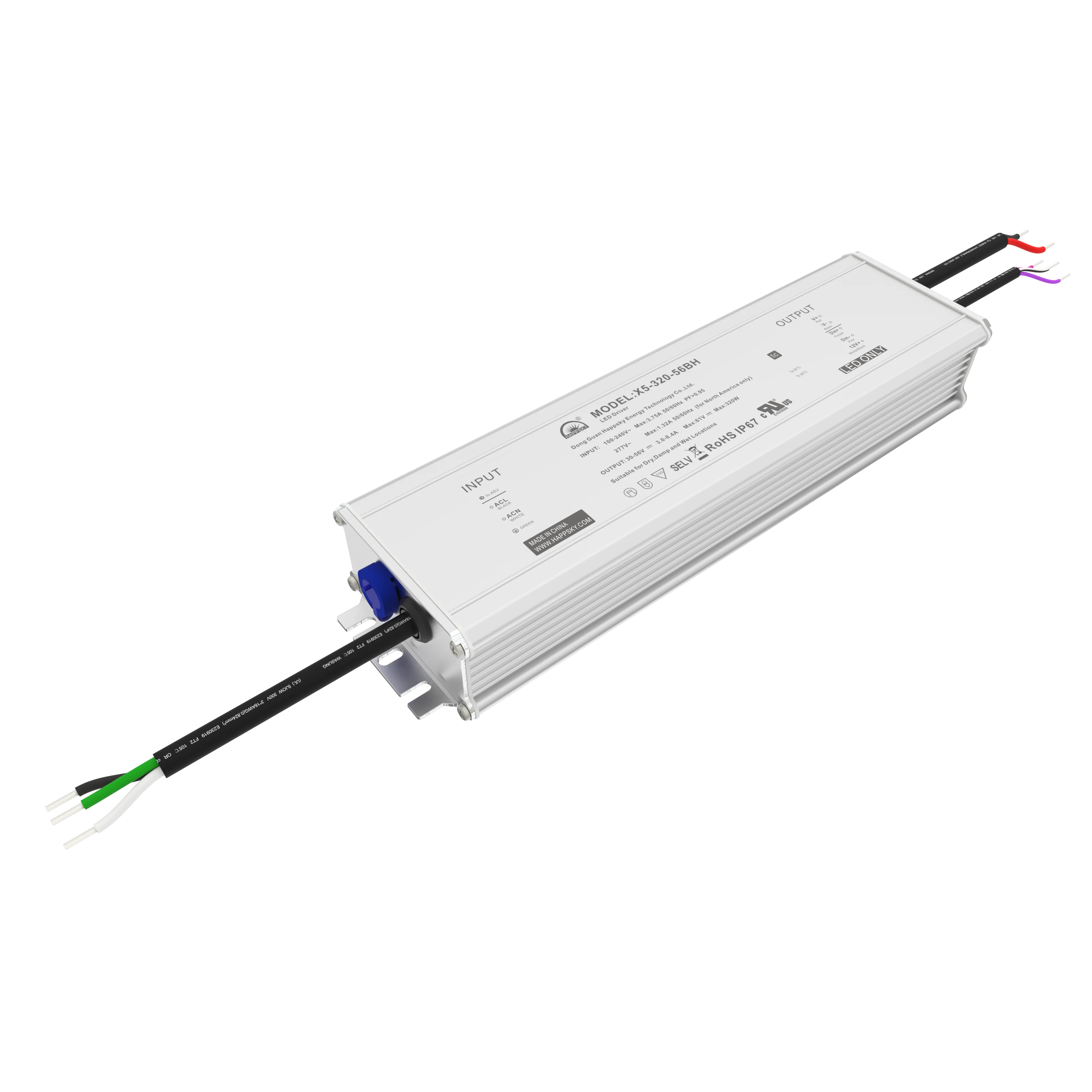 Драйвер 320 Вт 100-277Vac 30-56Vdc 0-10V PWM сопротивление затемнения без мерцания программируемый светодиодный источник питания