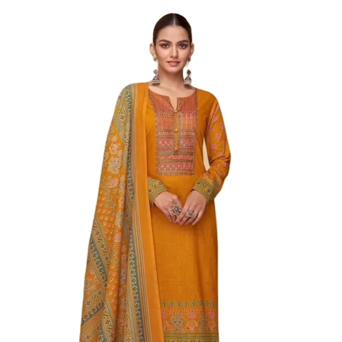 New catalog pure Karachi lawn with digital print with heavy Pakistani neck embroidery collection for women