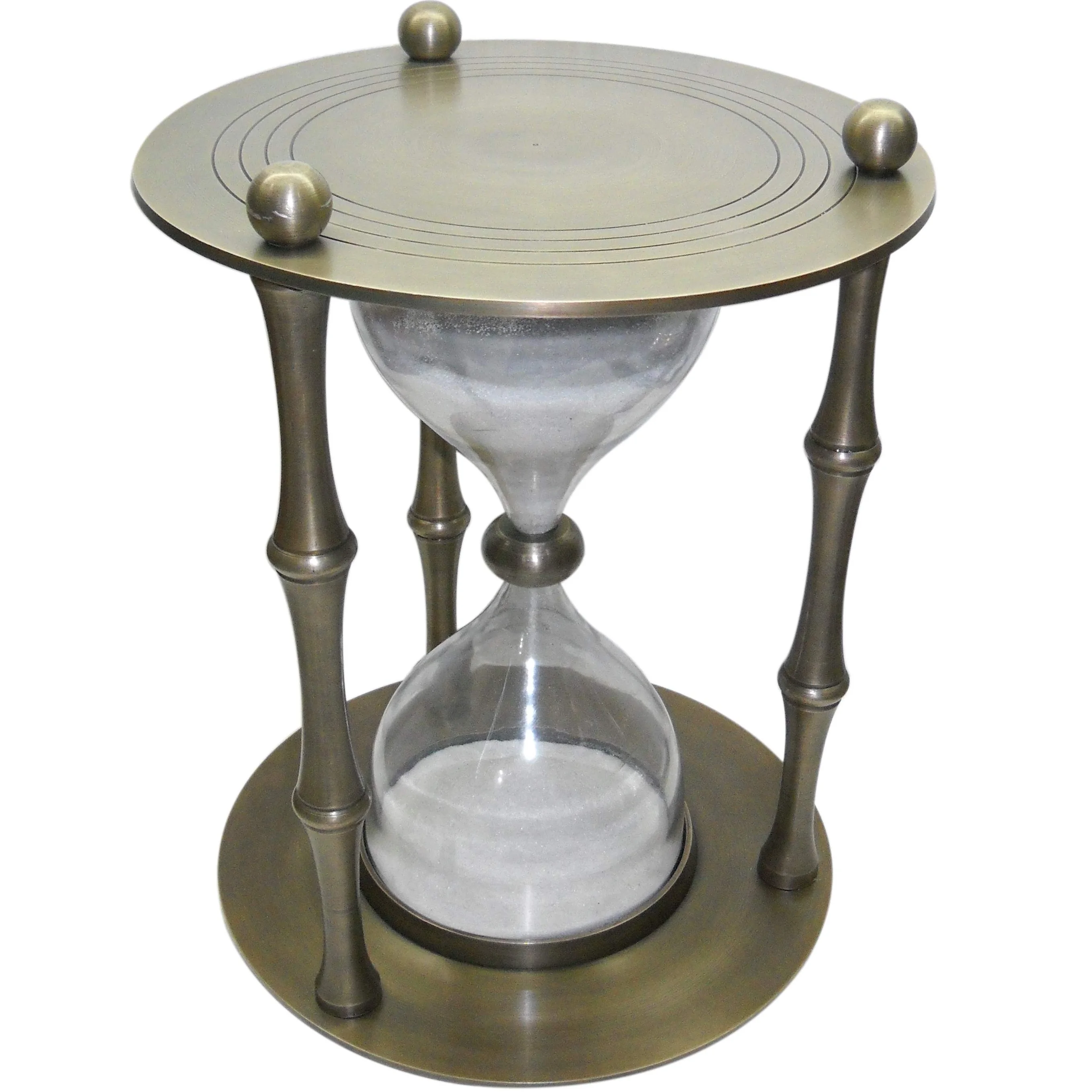 Wholesale Sand Timer Fathers Day Gift Steampunk Table Decor Brass Navigational Both Side Compass 5 Minute Hourglass Gift Item