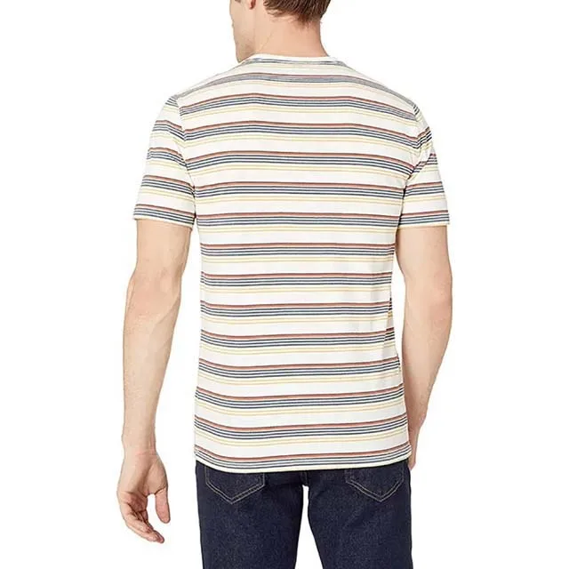 High Quality Loose Fashion T shirts Custom 100% Cotton Street wear Blank Design Striped Oversized Men T Shirts O Neck All Size
