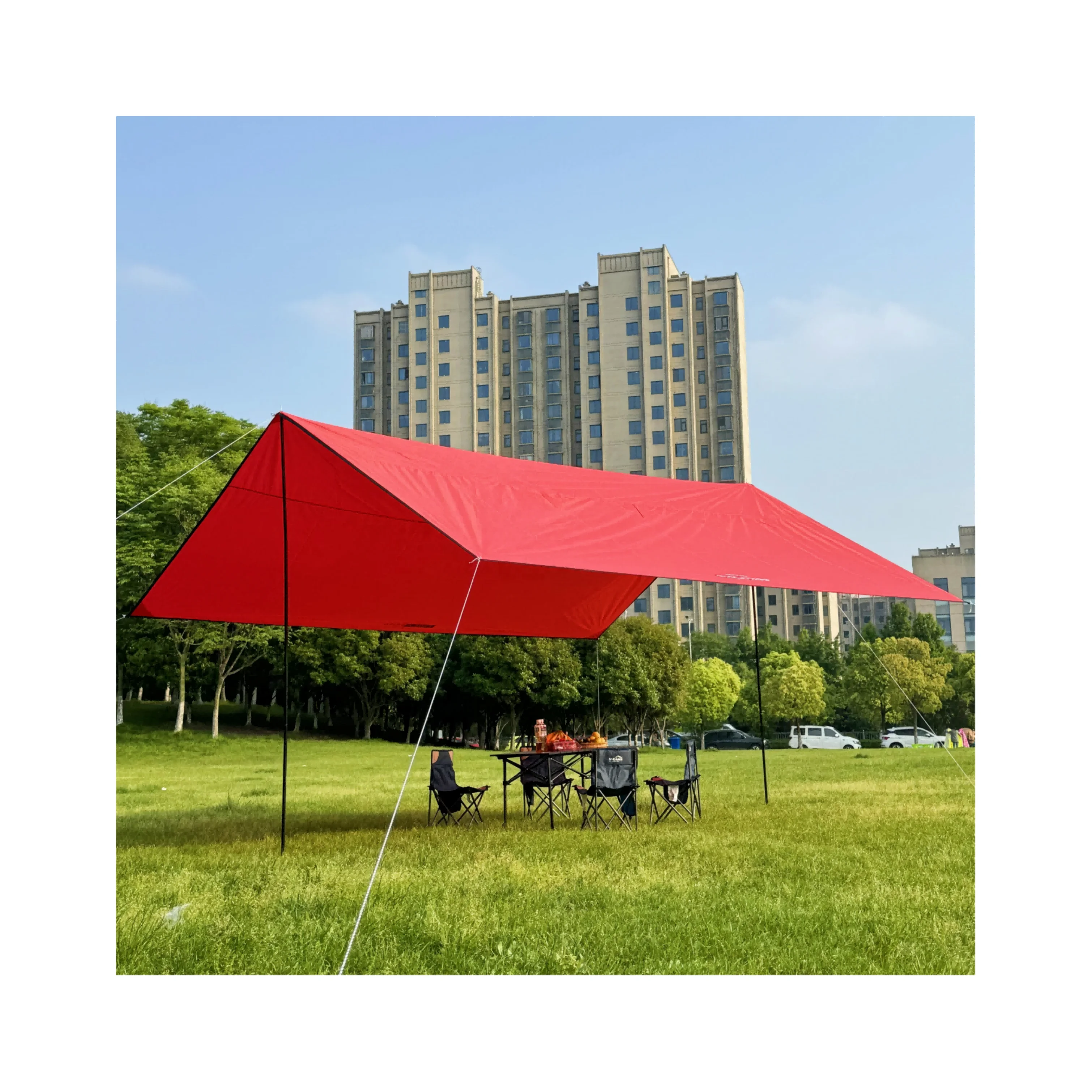 Outdoor custom shelter tarp canopy awning roof top 10+ person camping mat tent park lawn picnic portable waterproof large space