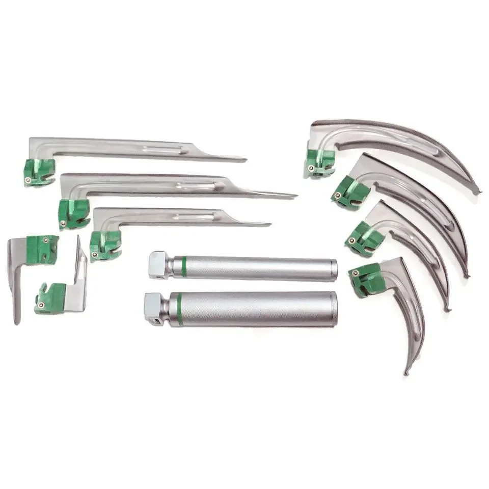 2024 Wholesale Fiberoptic Laryngoscope Wholesale Price 9 Blades Mac Miller Laryngoscope Stainless Steel Material CE Approved OEM