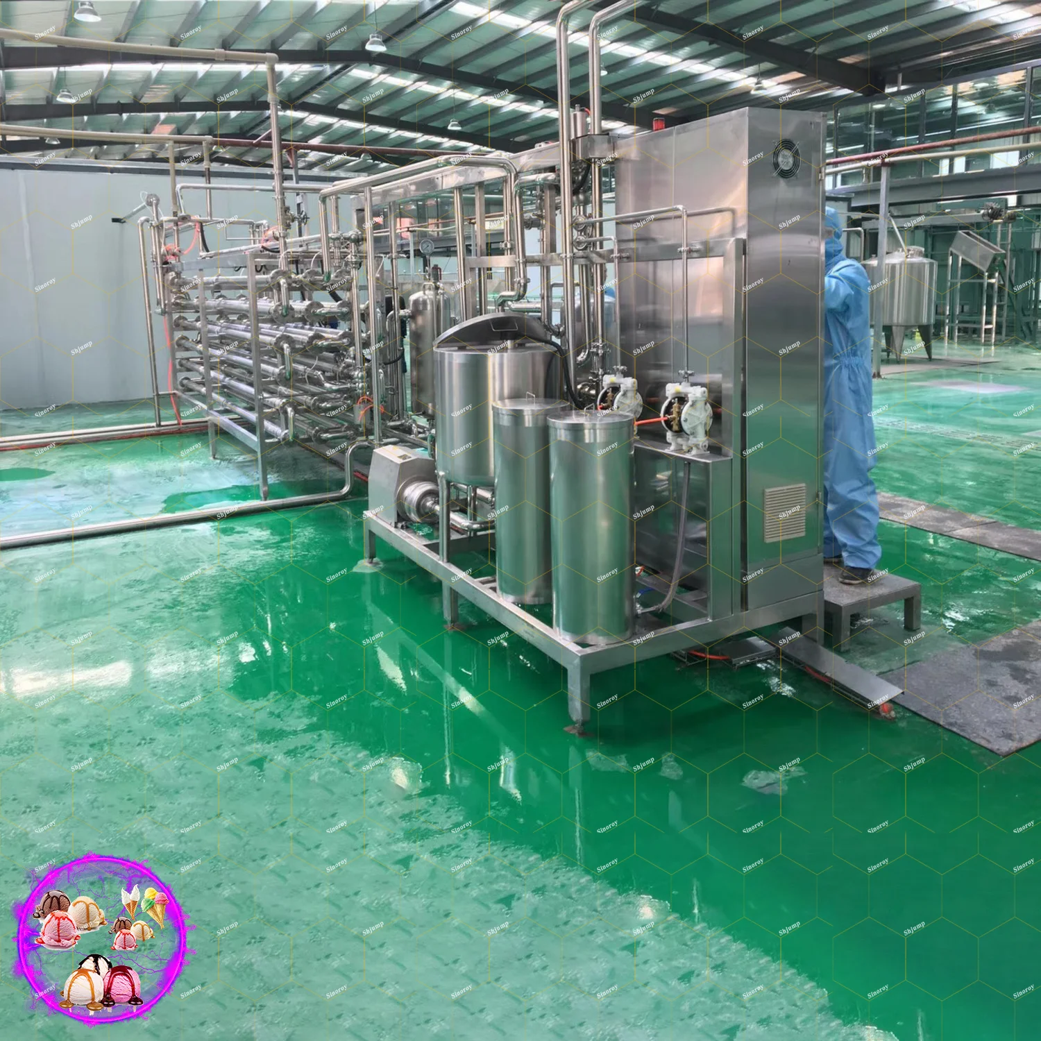 Industrial Fruit ice cream fruit smoothie milk processing line and machines