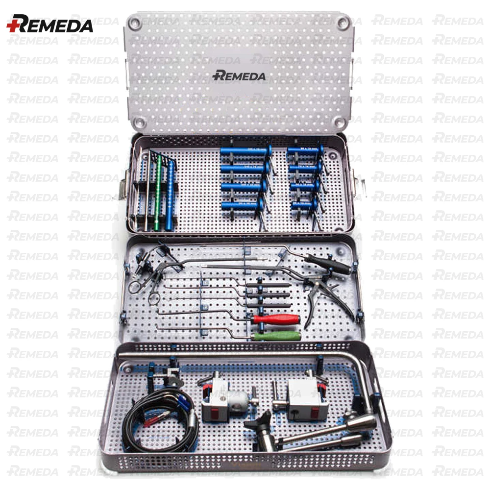REMEDA MIS Tubular Retractor Set 18mm to 26mm Spine Tubular Retractors with Light Source and Fiber Cable Microdiscectomy System