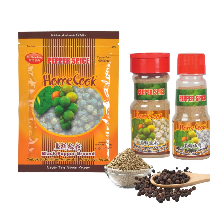 Premium Quality Black Pepper Ground 20g Bulk Black Pepper Powder Europe Export Malaysia Halal Certified Spices Herbs Products