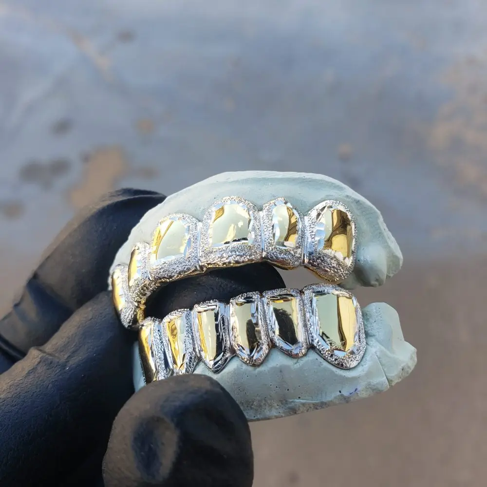 Custom DIY Teeth Gillz Set Hip Hop Bling Mouth Jewelry VVS Natural Cvd Moissanite Iced Out Teeth Grillz