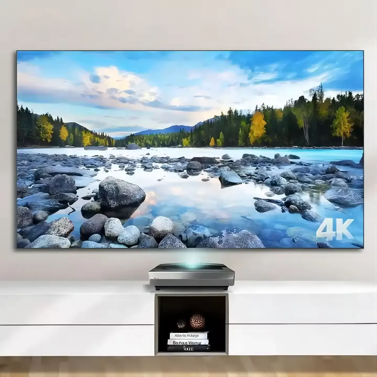 80-Inch Ultra Short Throw Ambient Light Rejecting Mesh Grating UST ALR Raster Grid Fixed Frame Projector Screen