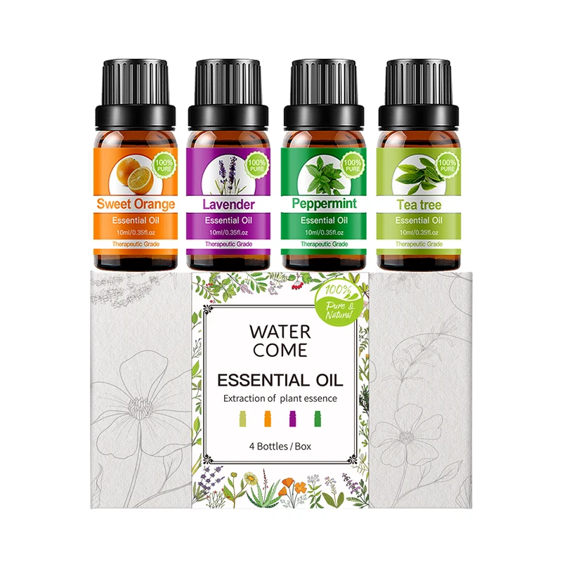 In stock Pure Oil Gift Set Lavender Peppermint Eucaluptus Tea tree Aromatherapy Oil