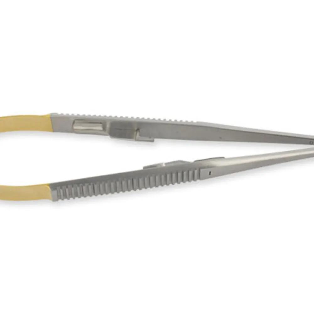 Single Use Less Price Manufacture Barraquer Needle Holder Factory wholesale Golden Handle Needle Holder