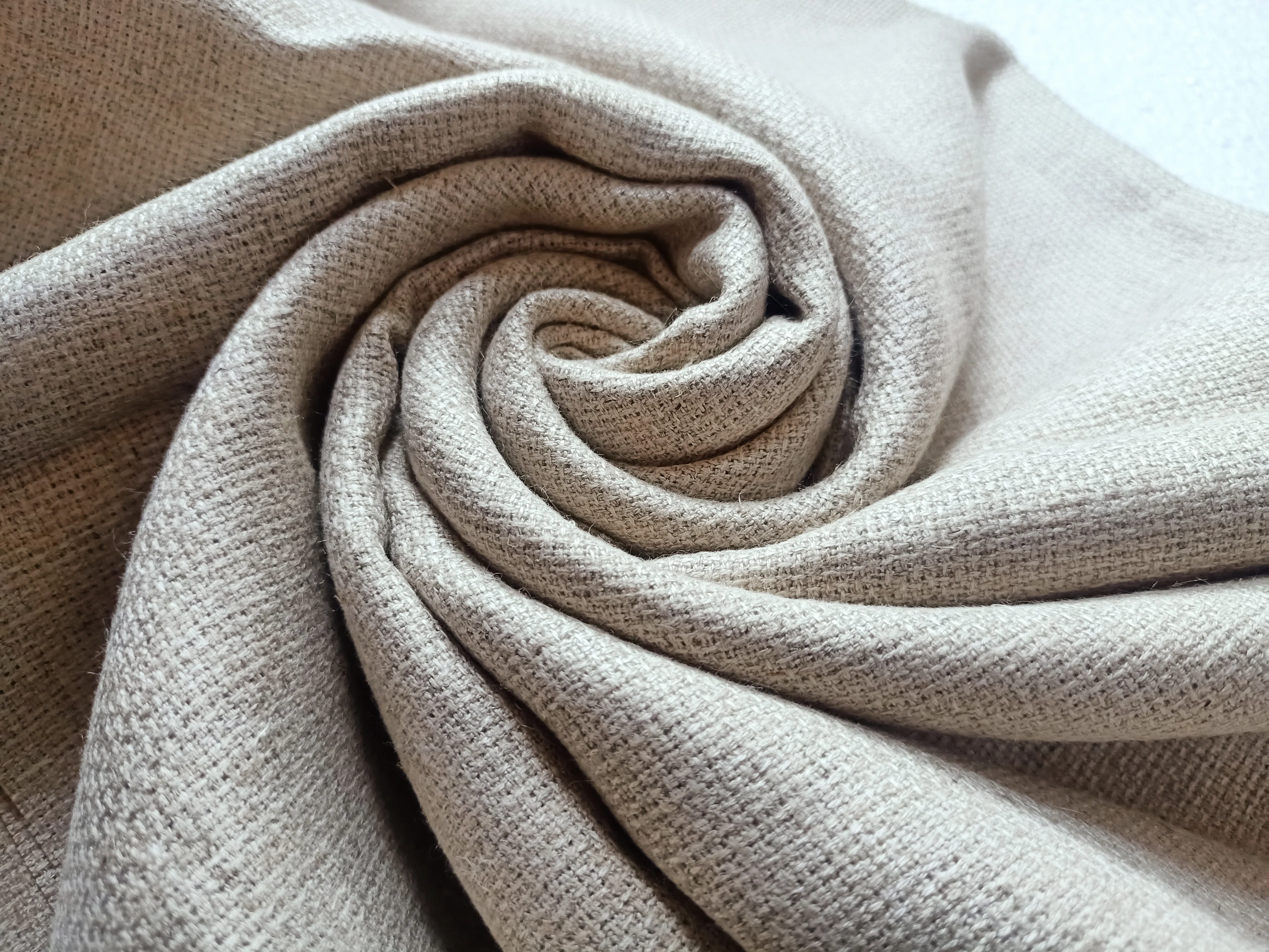 custom made linen viscose blended fabrics with a net weave ideal for garment designers and clothing manufacturers