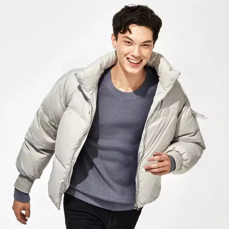 Custom winter Men bubble jacket with padding long puffer bubble with Embroidery hoodie jacket for men fashion street wear
