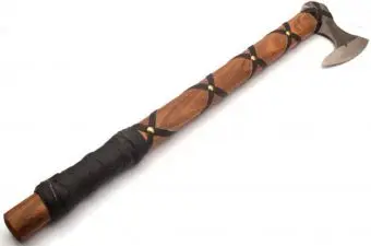 Custom Handmade Corban Steel Viking Camping Tamahawk Hatchet Axe With Wood Handle +Leather Sheath Christmas day Gift