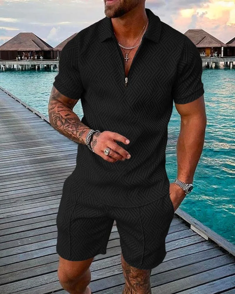 Summer Twin Sets Custom Logo Causal Short Sleeve Crew Neck Shirt And Short Set Men 2 piece Summer Shorts set By Fast Go Impex