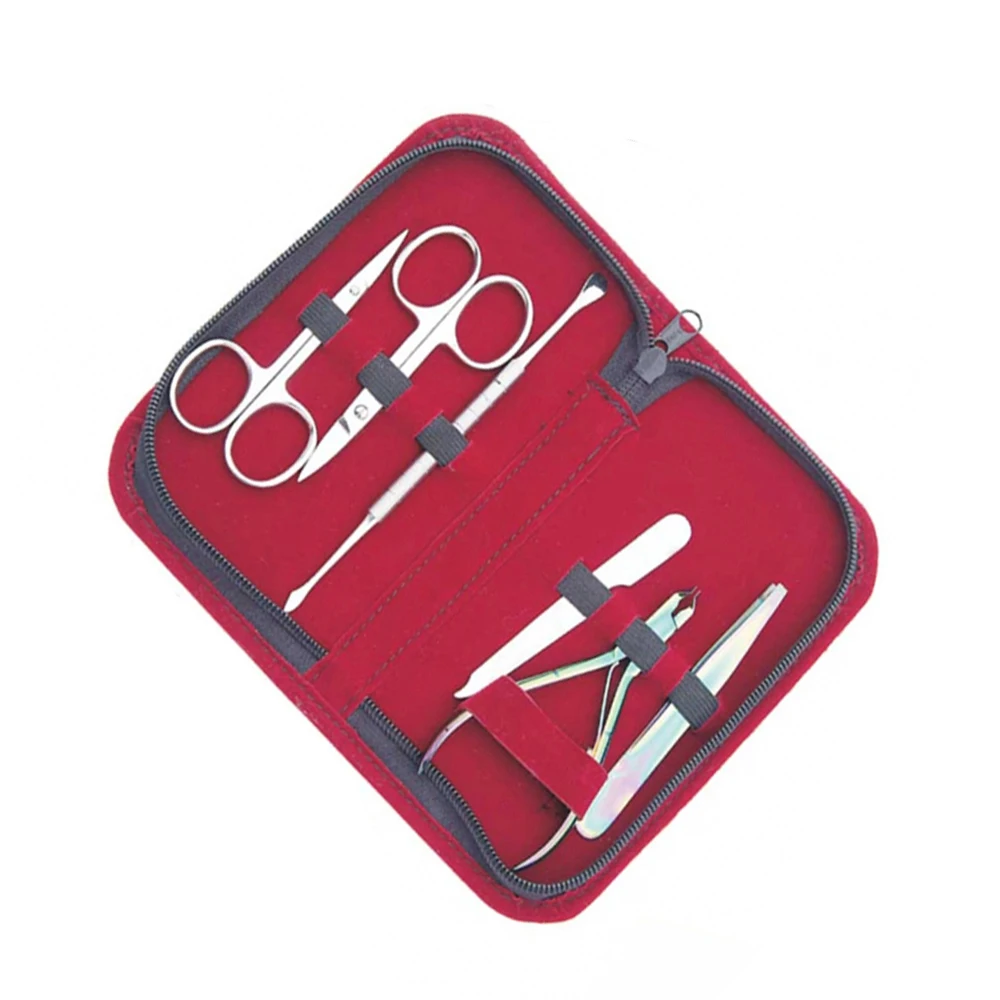 6 Pieces Manicure Instruments Kit Metal Steel And Sharp Blade Nail Clipper Set Beauty Nail Art Tool