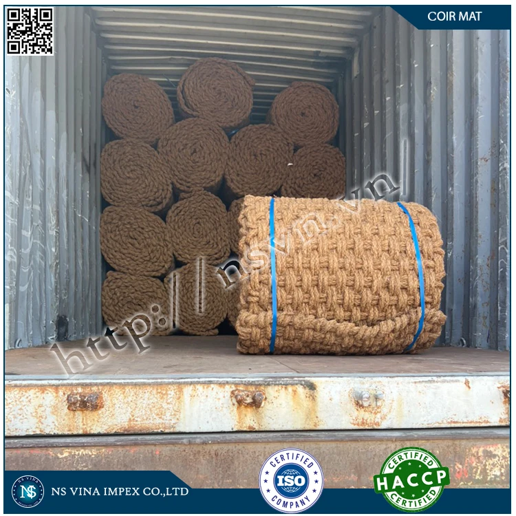Coir mat Coconut fiber carpet from coconut fiber specialized for paving roads lining floors good price guaranteed quality
