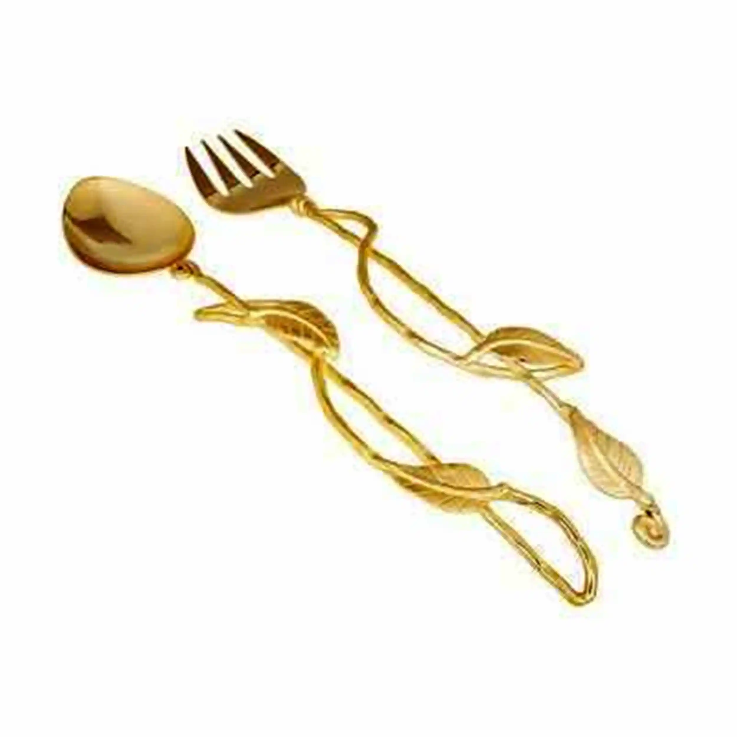 23 SALAD SERVER SET Elegant Stainless Steel BRASS COPPER with  Coating Individual Rainbow Gold Silver Platinum Color