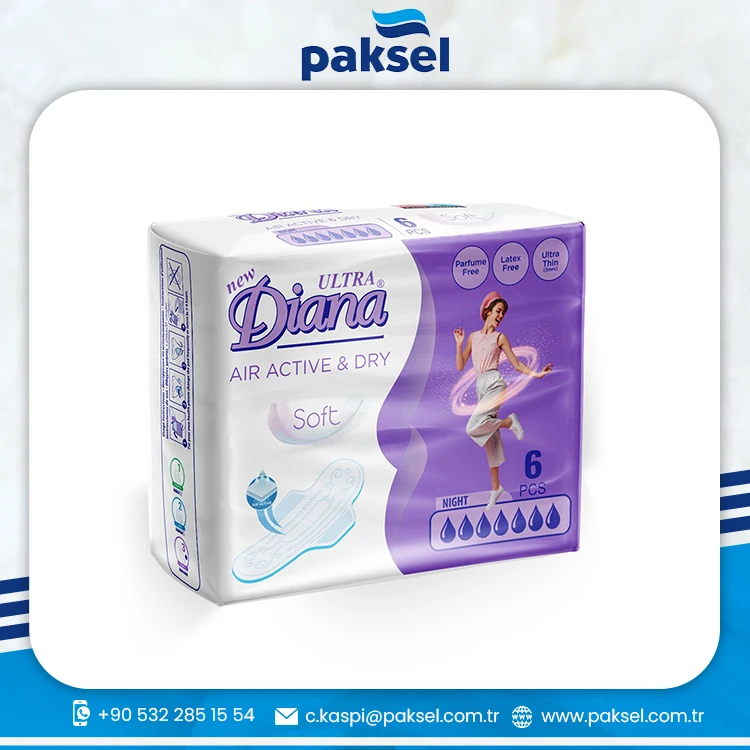 Hot Selling Private Label New Ultra Diana Air Active & Dry Soft Sanitary Pads at Lowest Price
