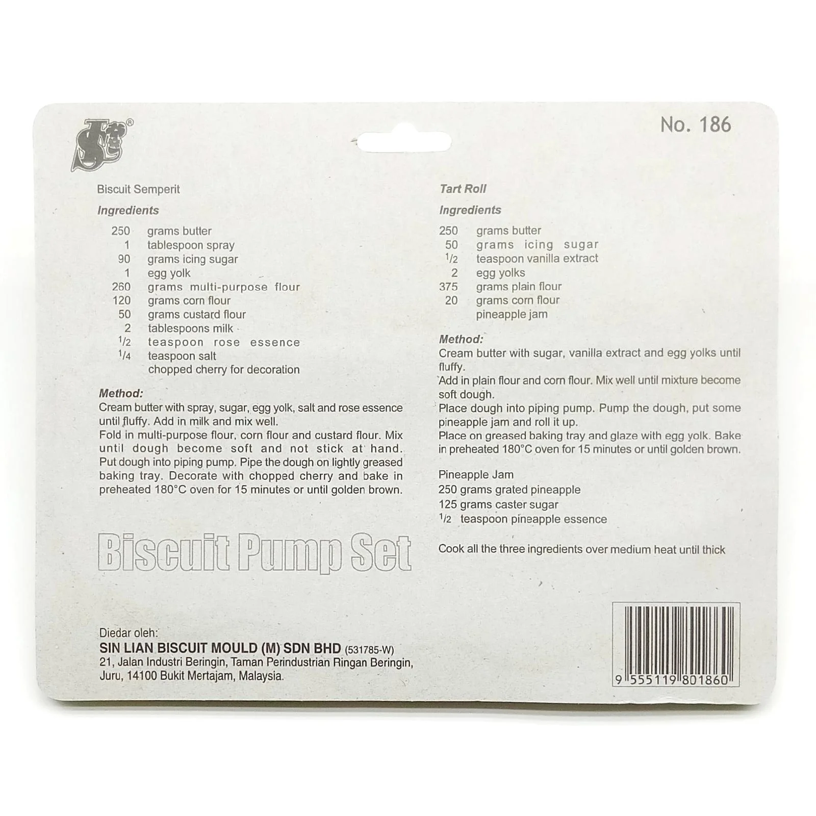 Durable And Sturdy Sustainable Design Tart Roll And Biscuit Pump Set Made in Malaysia Cake Decorating Supplies Tools Set