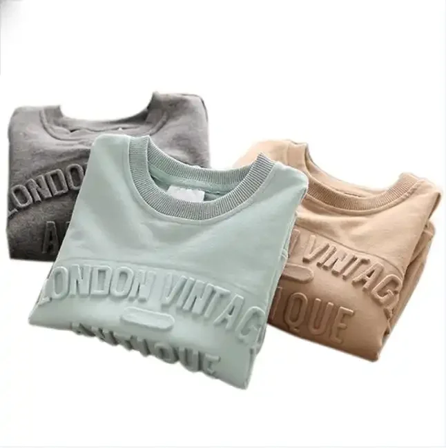 Custom sweatshirt 3D embossed crewneck sweater 3D embossed hoodie top hot sale customer own design
