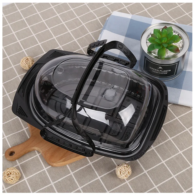 Portable Disposable Rectangular Turkey Roast Chicken Roast Duck Boxes Carrier Food Containers Fruit Packaging Box