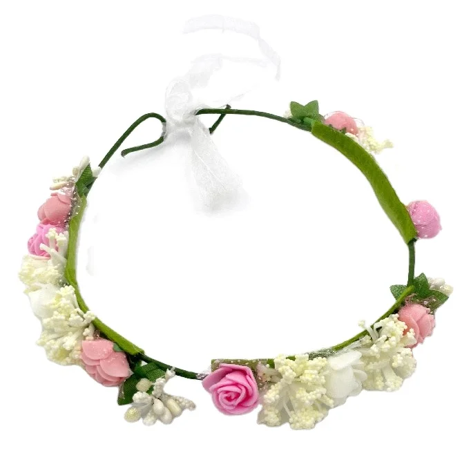 Wholesale Flower Headband Hairband Beads Hair Bracelet Women Accessories Hair Elastic Band Headwrap Wedding Kid Style Scrunchie
