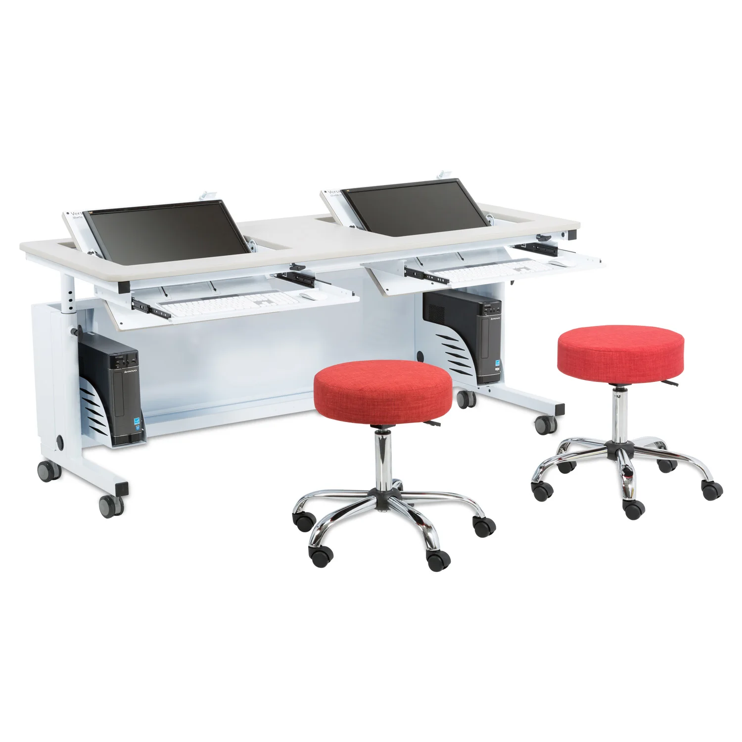 VersaDesk Revolution Adjustable Height Computer Desk  White/Black