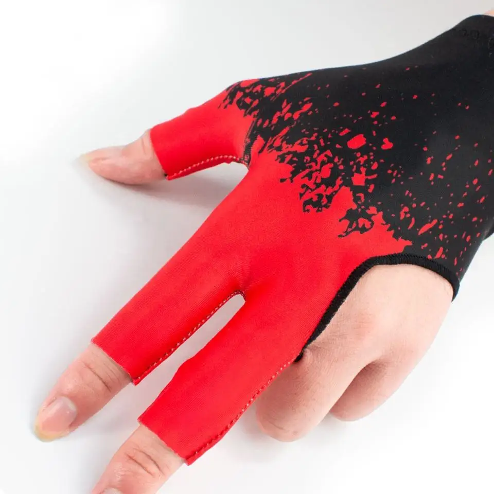 Custom billiards gloves three finger snooker cue gloves low price wholesale custom logo manufacturers