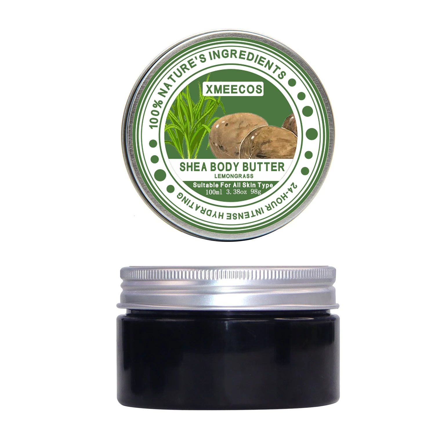 Low Moq Private Label 100% Natural Moisturizing Body Butter Cream Whitening Lemongrass Shea Body Butter