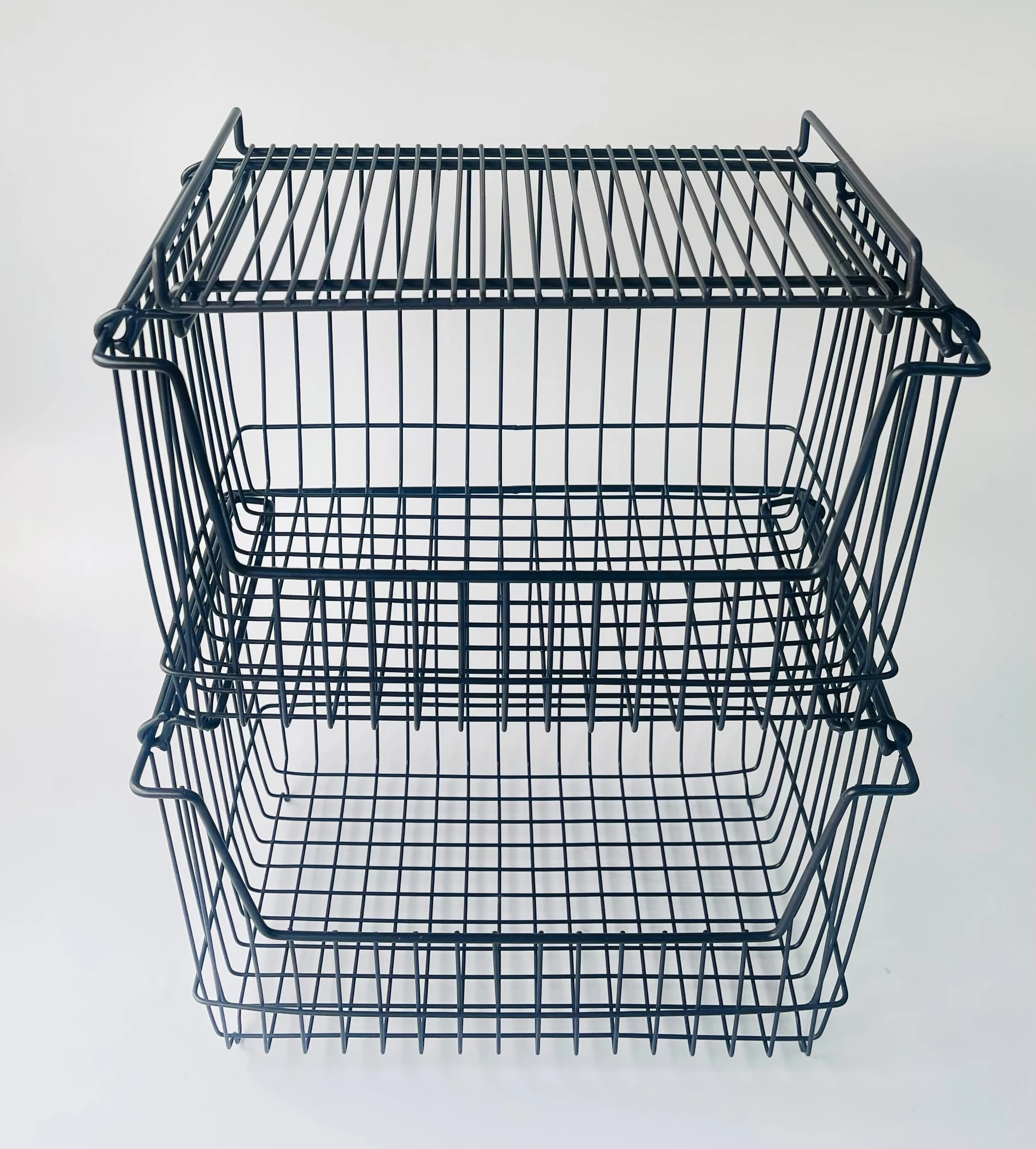 Big Wire Basket  14x10,5x9 2 Baskets 1 Cover Japan Standard Made in Vietnam