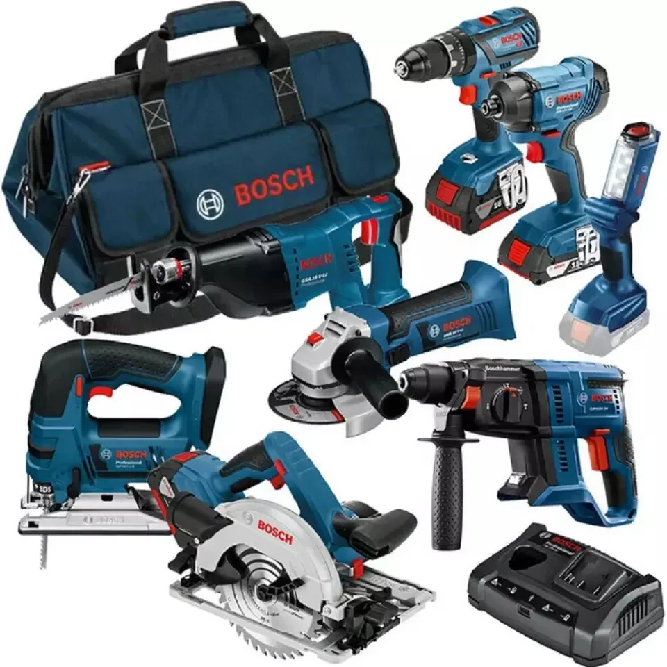 Authentic BosChs_20V 6.0-Ah Li ion Cordless 15-Pieces Combo Kit Power Tools W/ Free Shipping