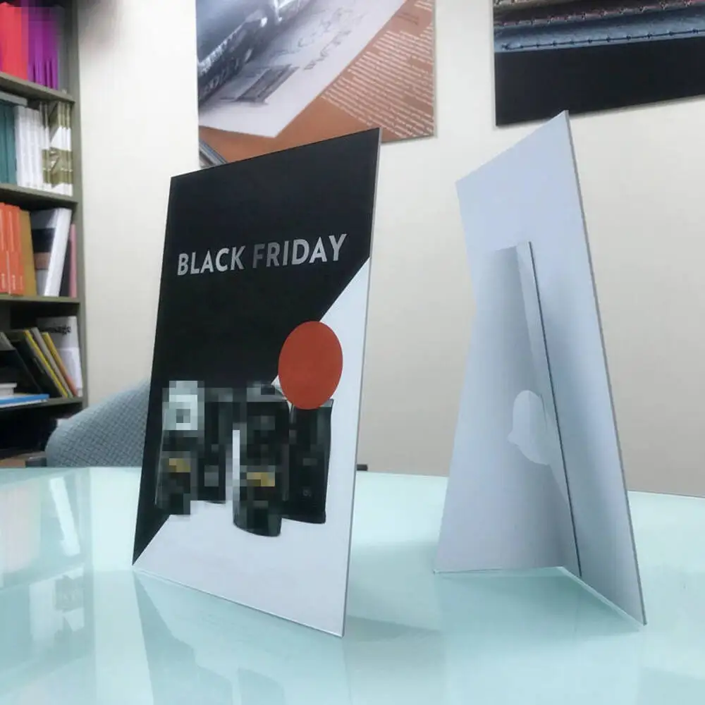 Menu Display Countertop Card Stand Cardboard Display Easels Affordable Custom Logo Table Sign for Cafes Counter