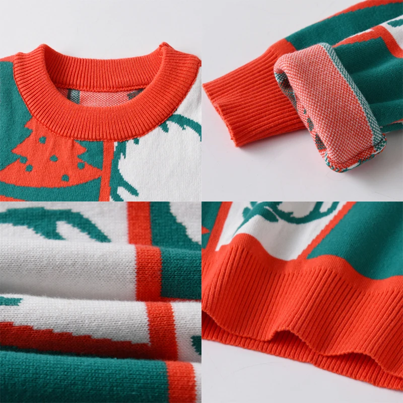 Girls Boys 100% Cotton Kids Ugly Christmas Sweaters Long Sleeve Winter Pullover Clothes Knit Tops
