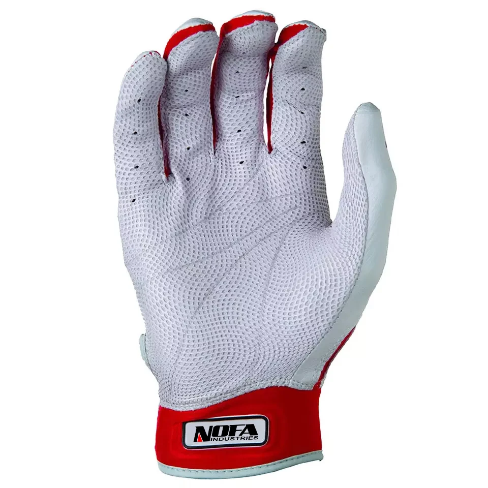 hot sale professional Batting Gloves Custom logo adult batting gloves genuine leather palm baseball batting gloves