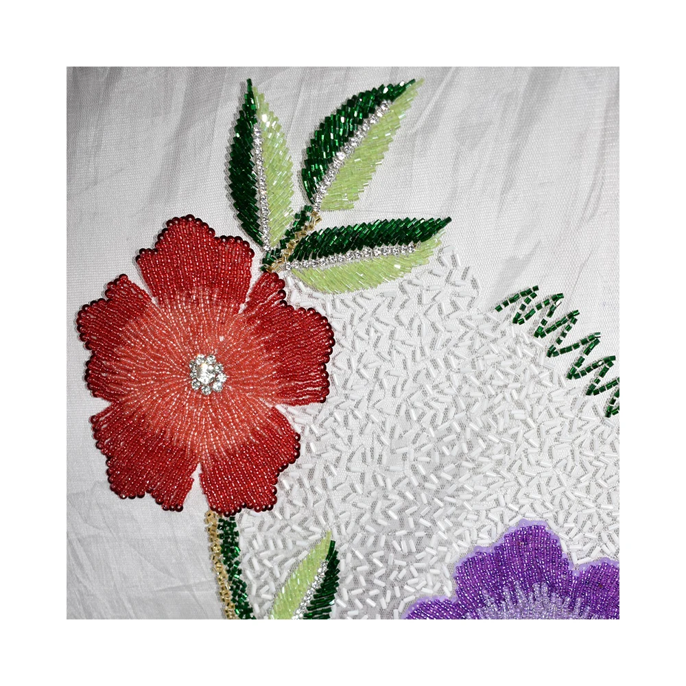 2023 Design Luxury Beaded Net Fabrics Beaded Embroidered Fabric For Women Partywear Dress Wedding Gown