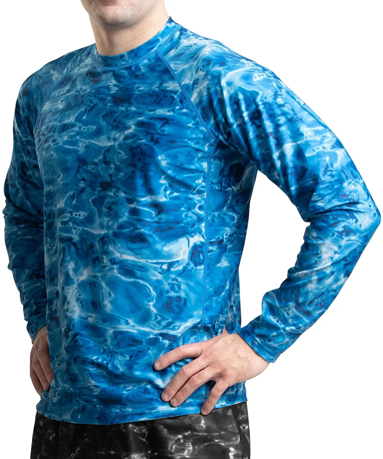 Wholesale Customized Branded Your Own Design Printed Mens Long Sleeves Polyester Spandex Rash Guards
