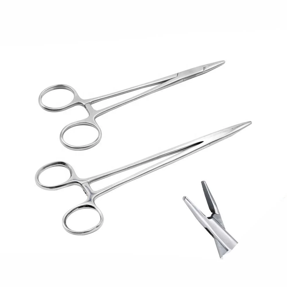 16cm18cm Stainless Steel Veterinary Needle Holder Suturing Forceps Hemostatic Pliers Livestock Pet Animal Surgical Tools