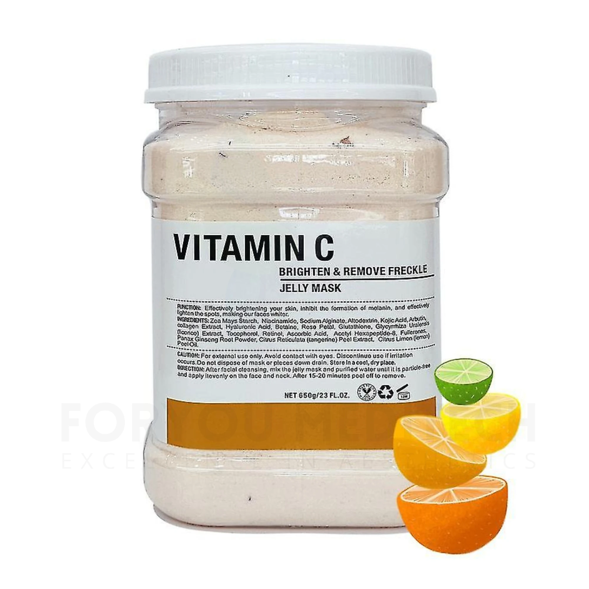 Low MOQ Sales 650g Hydro Face Skin Care Whitening Moisturizing Brightening Jelly Mask Powder For Beauty Salons Vitamin C