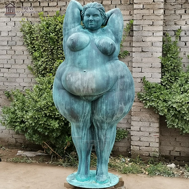 Life Size Sexy Lady Statue Bronze Nude Yoga Fat Woman Erotic Sculpture for Sale