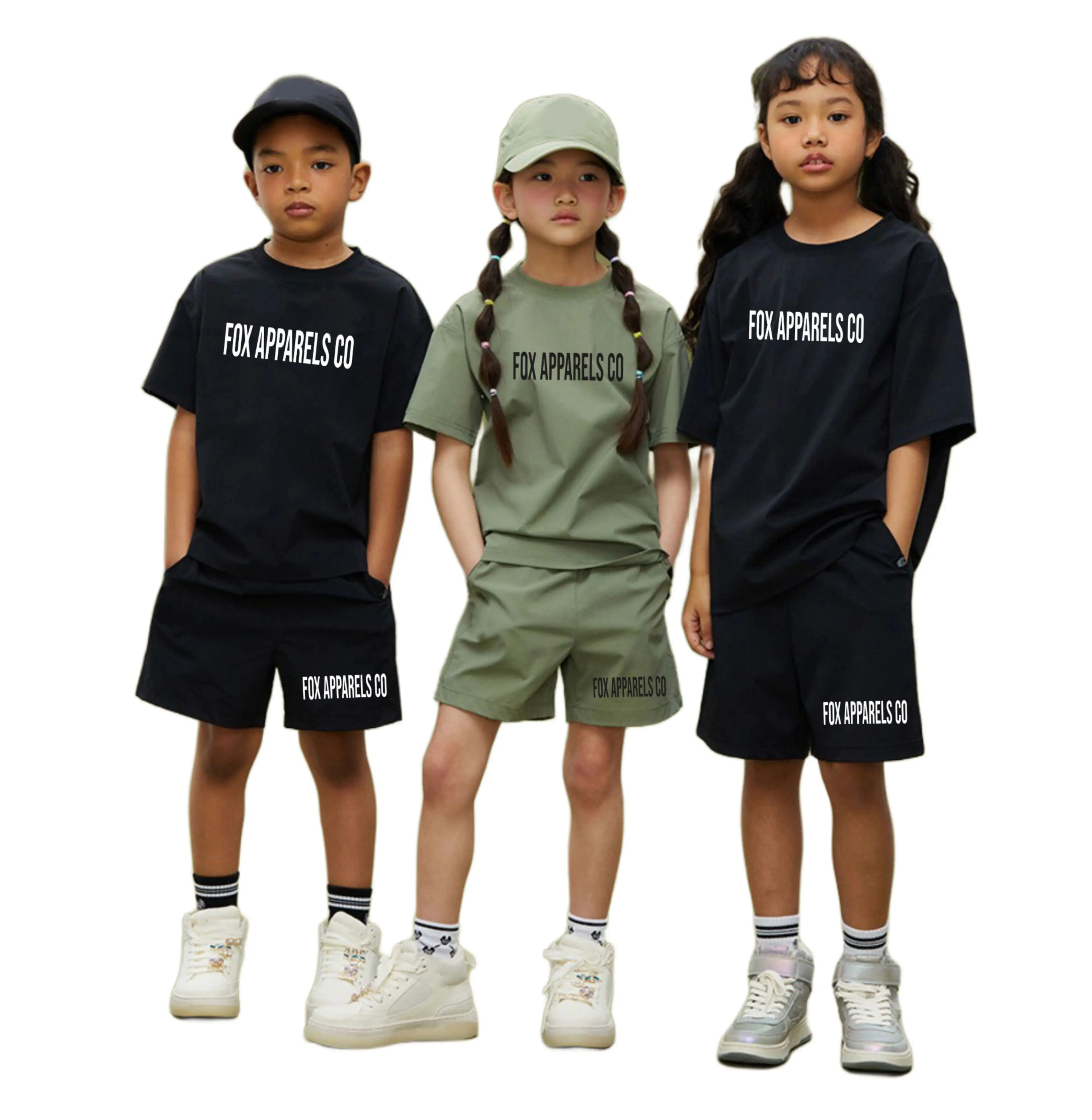 2023 Summer Plus Size Kids Clothing Shorts Set Oversized T-shirt & Shorts Sets Simply Fit Custom Tshirt With Matching Shorts