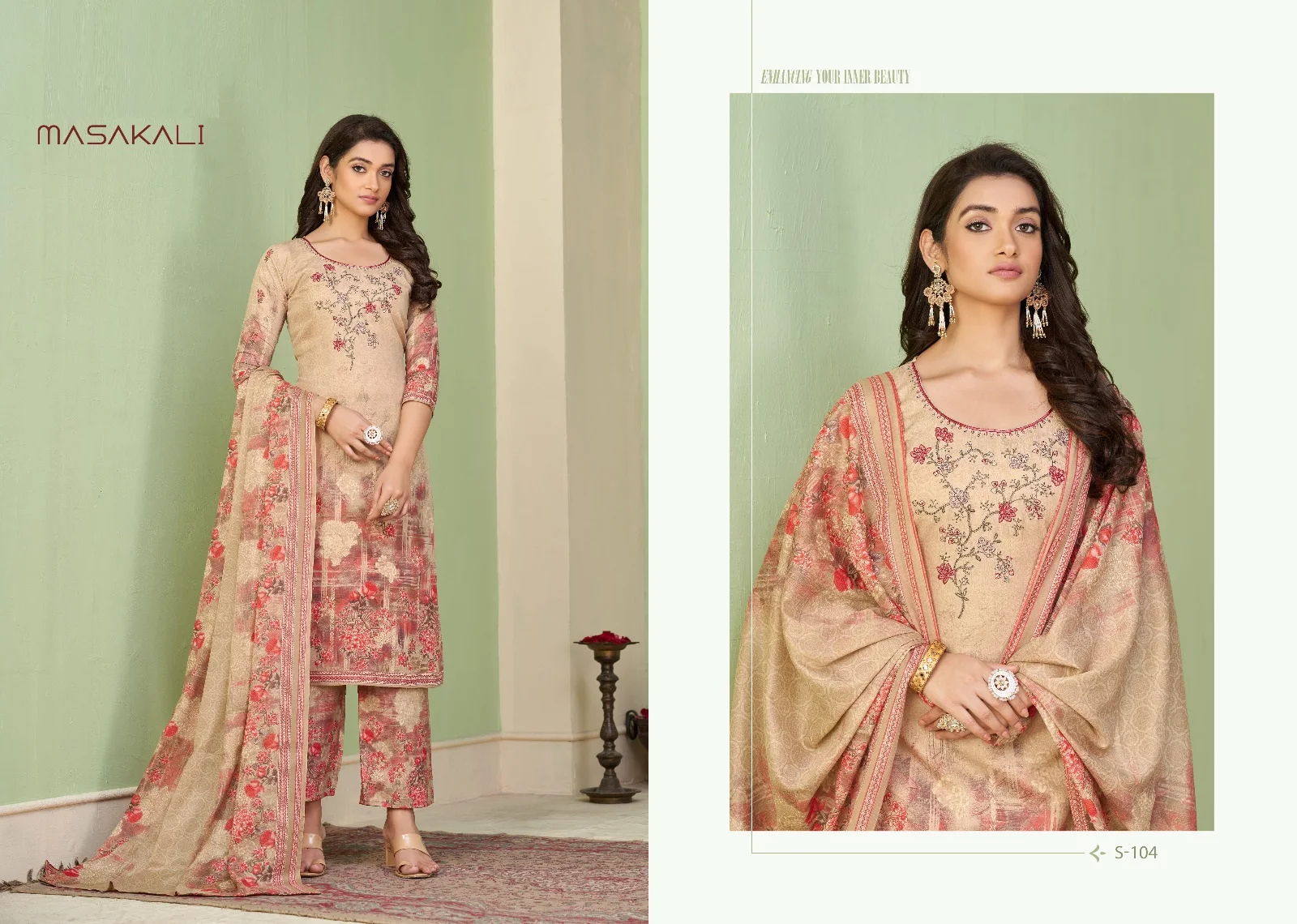 Pure Soft Cotton Kashmir Print Fancy Embroidery Swarovski Diamond Work Sal-war suit collection