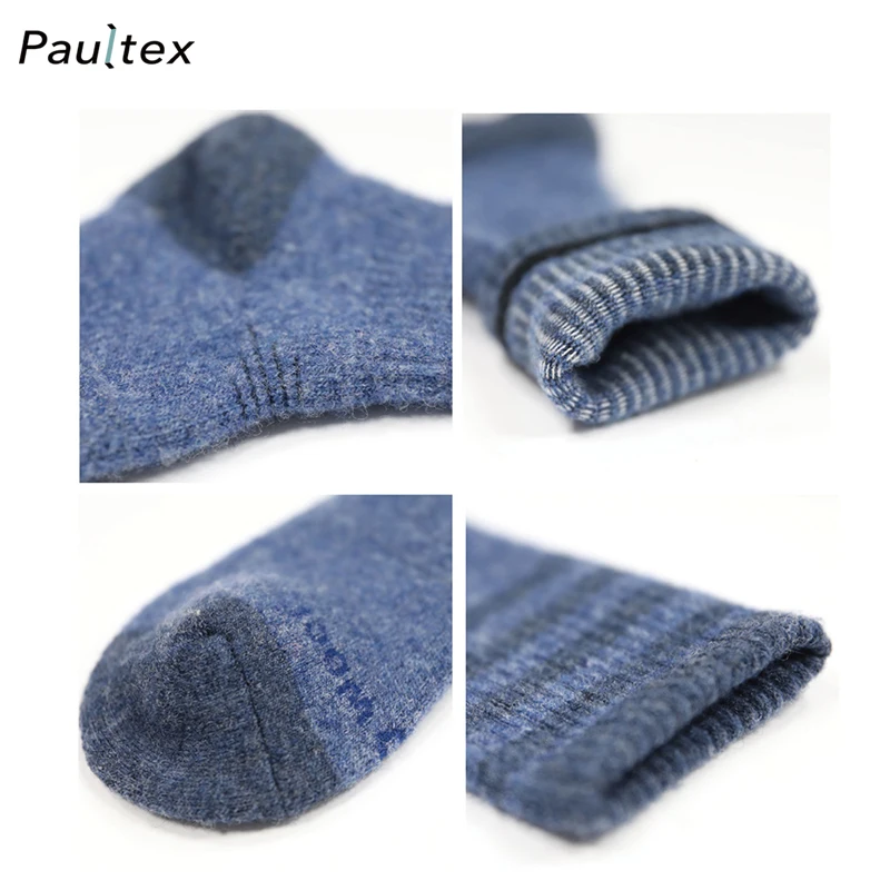 Men Winter Wool Socks Logo with Full Terry Structure