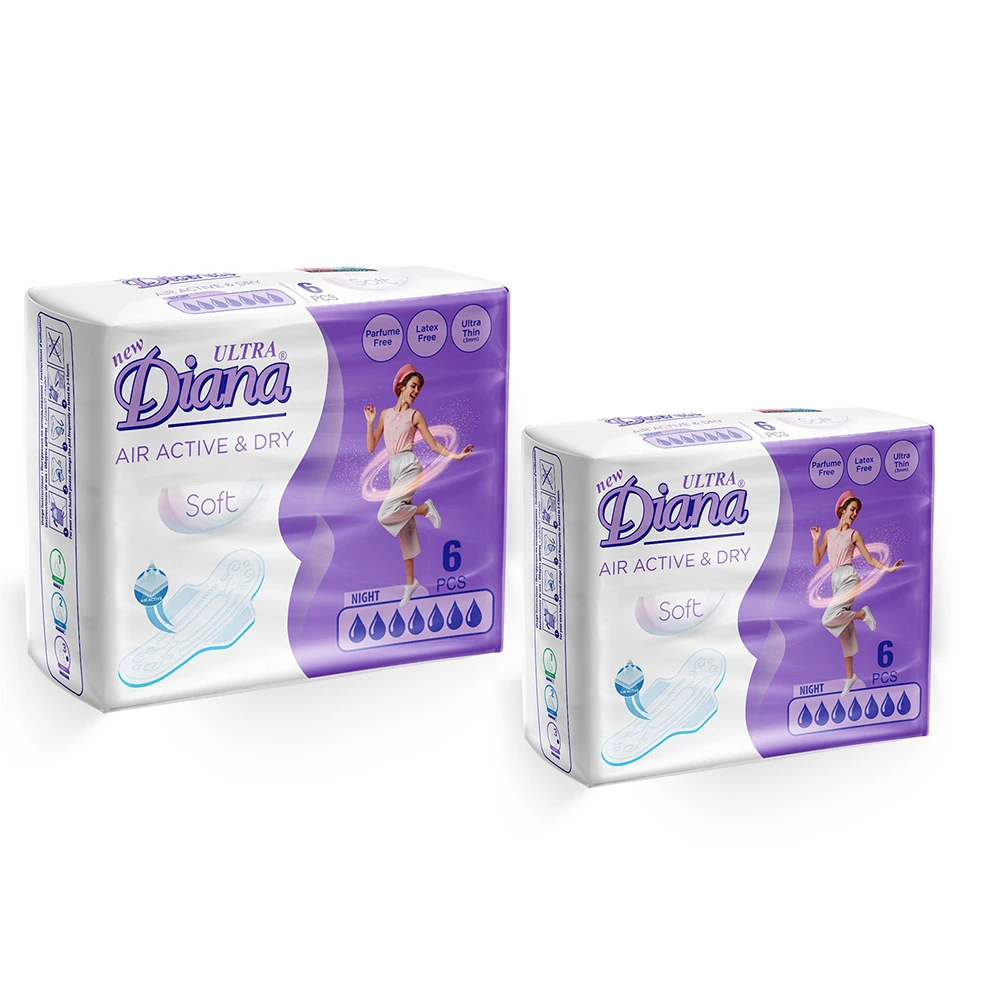 Hot Selling Private Label New Ultra Diana Air Active & Dry Soft Sanitary Pads at Lowest Price