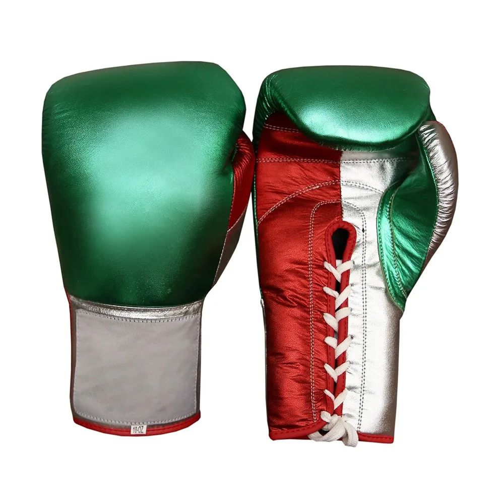 Wholesale 2024 Latest Design High Quality Paper Leather Shinning Leather MMA Muay Thai Boxing Gloves