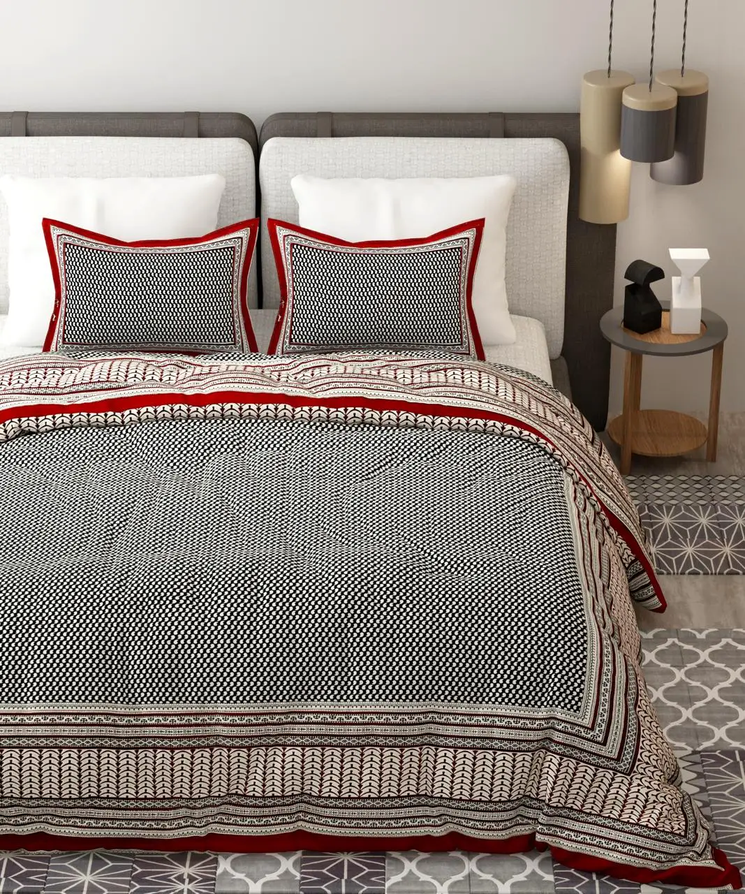 Jaipuri Buti печать хлопок King Size простыня