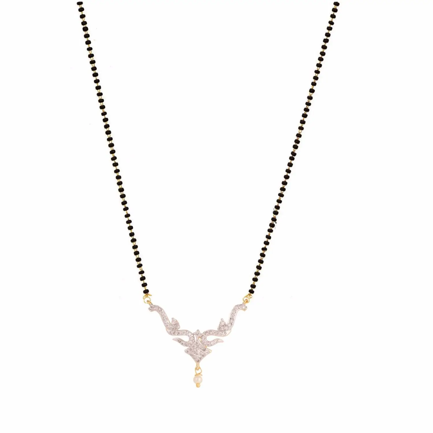 Indian Wholesaler Jewellery Supplier CZ Crystal Wedding Mangalsutra With Chain Indian Fashion Jewelry For Set Women
