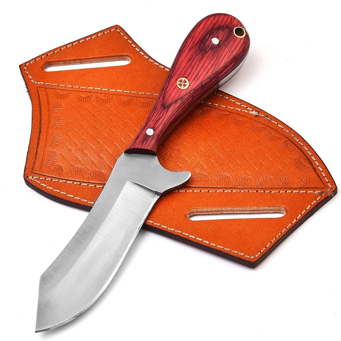 High Carbon Steel Bull Cutter Knife Handmade Butcher for Precision Cutting Sharp Edge With Leather Sheath Hot Sale