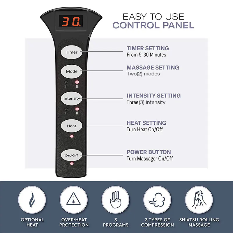 Therapy Reflexology Foot Care Massager Compression Shiatsu Circulation Acupuncture Heat Function Foot Massager Machine