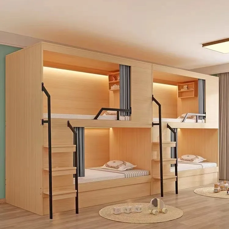Hotel Bunk Bed Gaming Hotel All-inclusive Capsule Hotel Bed Apartment Furniture Set Student Dormitory Double Low Bed Customized
